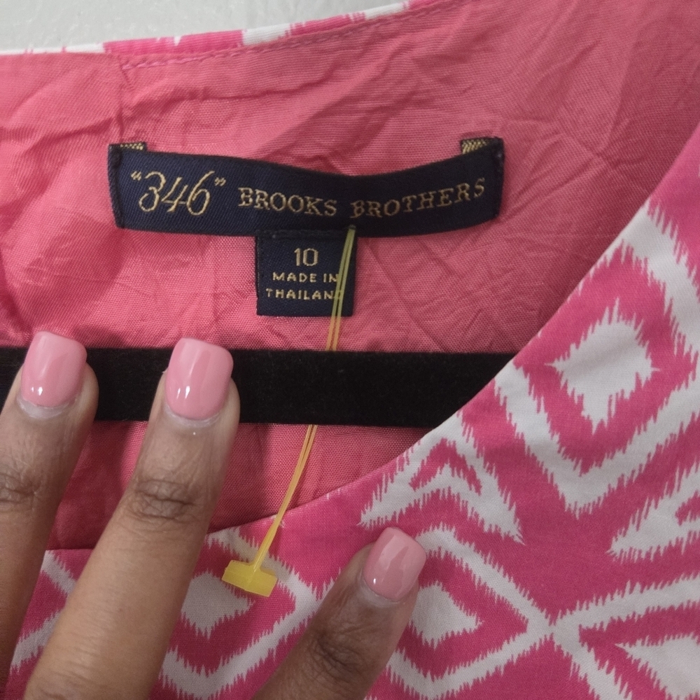 Brooks Brothers 346 Women's Pink Preppy Office Dress. Pockets. Sz 10 - Picture 8 of 9
